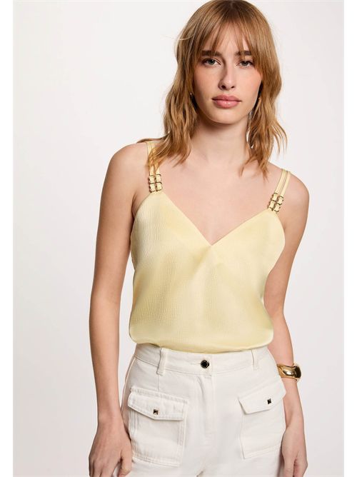 Matte satin top OLFI (FRENCH SIZES) MORGAN DE TOI | OLAFIJAUNE PASTEL