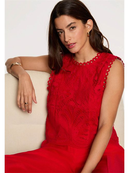 Sleeveless top with embroidery OSLA (FRENCH SIZES) MORGAN DE TOI | OSLAROUGE
