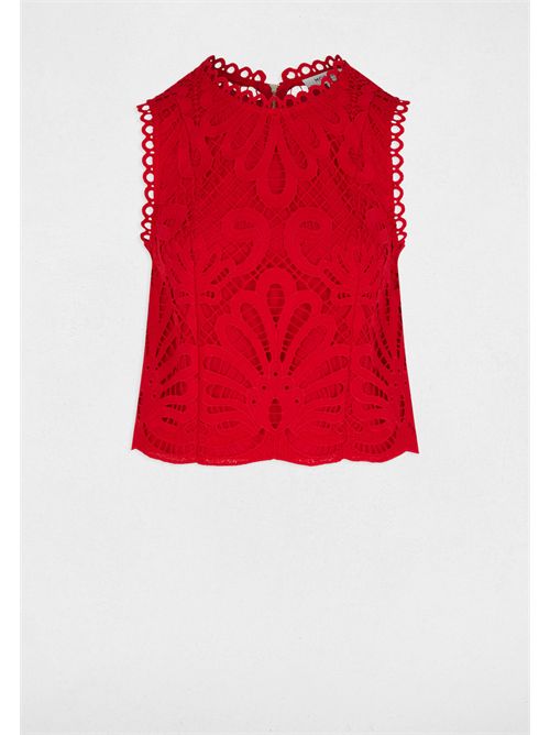 Sleeveless top with embroidery OSLA (FRENCH SIZES) MORGAN DE TOI | OSLAROUGE