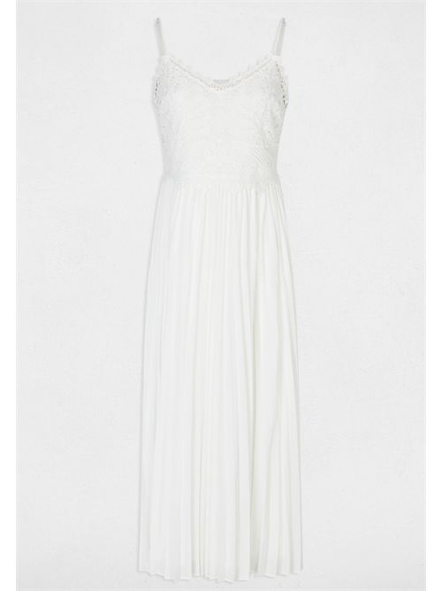 Long dress with pleated skirt RBELLE (FRENCH SIZES) MORGAN DE TOI | RBELLEBLANC