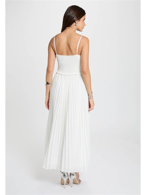Long dress with pleated skirt RBELLE (FRENCH SIZES) MORGAN DE TOI | RBELLEBLANC
