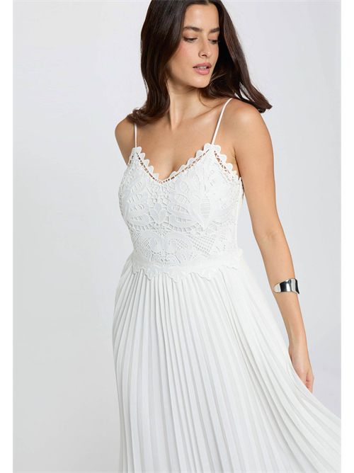 Long dress with pleated skirt RBELLE (FRENCH SIZES) MORGAN DE TOI | RBELLEBLANC