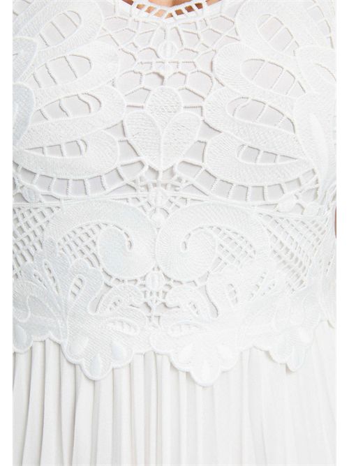 Long dress with pleated skirt RBELLE (FRENCH SIZES) MORGAN DE TOI | RBELLEBLANC