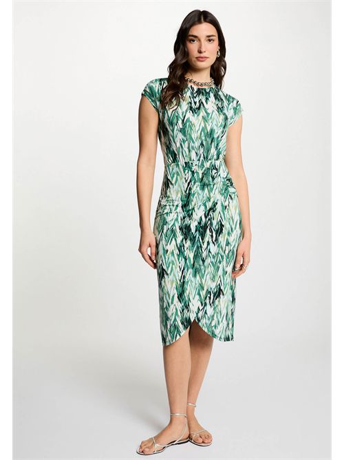 Midi patterned dress with asymmetrical hem RFOLKA (FRENCH SIZES) MORGAN DE TOI | RFOLKAMULTICOLORE