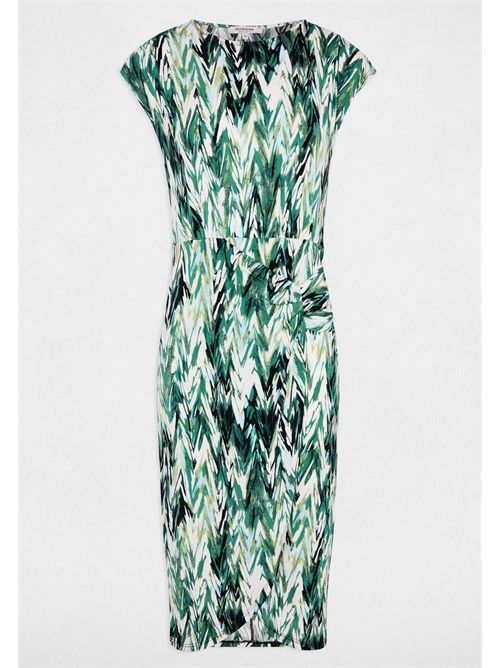 Midi patterned dress with asymmetrical hem RFOLKA (FRENCH SIZES) MORGAN DE TOI | RFOLKAMULTICOLORE