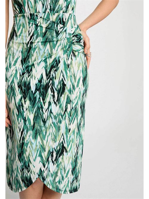 Midi patterned dress with asymmetrical hem RFOLKA (FRENCH SIZES) MORGAN DE TOI | RFOLKAMULTICOLORE