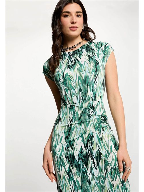 Midi patterned dress with asymmetrical hem RFOLKA (FRENCH SIZES) MORGAN DE TOI | RFOLKAMULTICOLORE