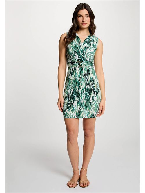 Short patterned dress with crossed collar RFORET (FRENCH SIZES) MORGAN DE TOI | RFORETMULTICOLORE