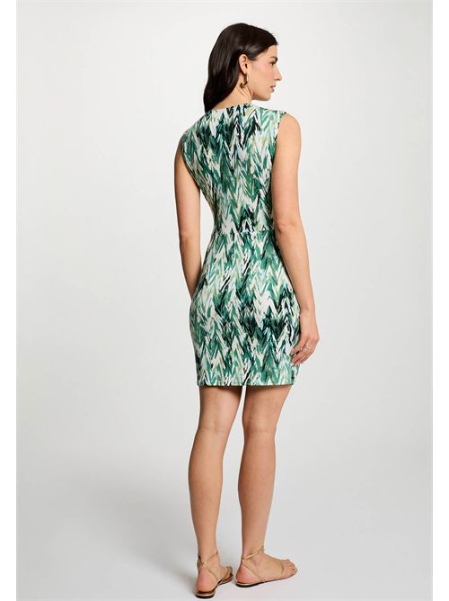 Short patterned dress with crossed collar RFORET (FRENCH SIZES) MORGAN DE TOI | RFORETMULTICOLORE