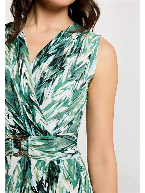 Short patterned dress with crossed collar RFORET (FRENCH SIZES) MORGAN DE TOI | RFORETMULTICOLORE