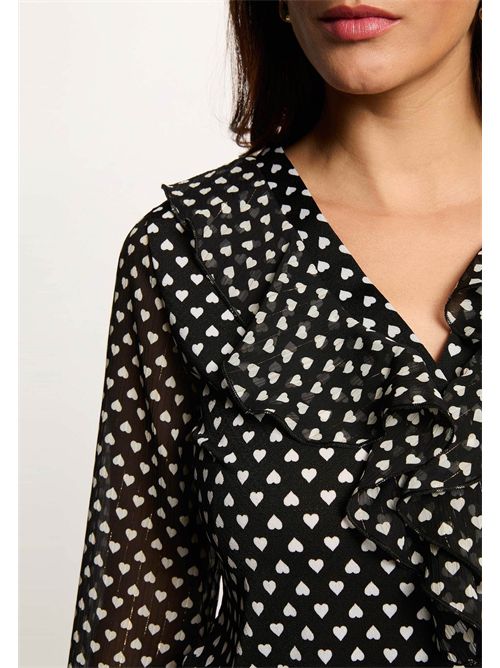 Heart print blouse TCORAZ MORGAN DE TOI | TCORAZNOIR-OFFWHITE