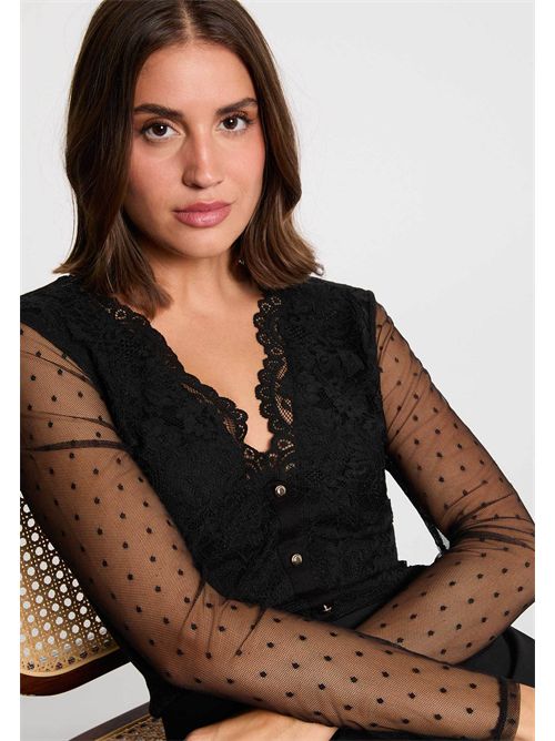 Body con motivo in pizzo semitrasparente TPLAZA MORGAN DE TOI | TPLAZANOIR