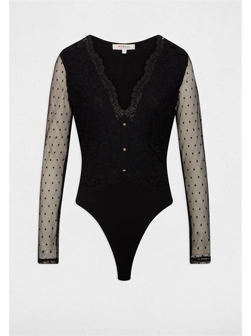 Body con motivo in pizzo semitrasparente TPLAZA MORGAN DE TOI | TPLAZANOIR