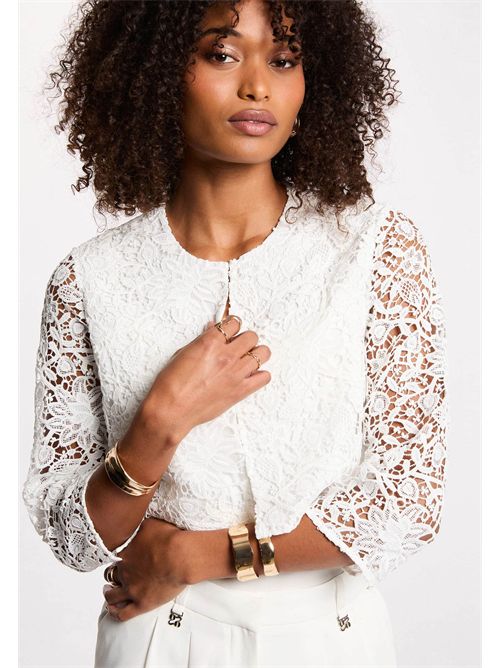 Giacca corta con inserti in pizzo VLACE ( TAGLIE FRANCESI ) MORGAN DE TOI | VLACEBLANC