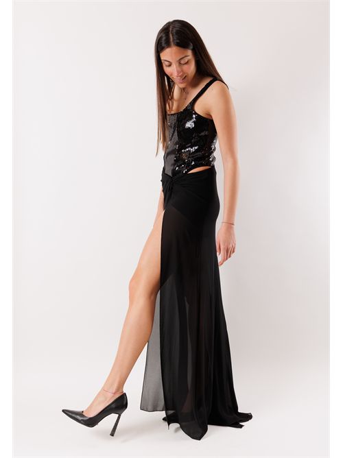 Abito lungo elegante con spacco 8A1629 PATRIZIA PEPE | 8A1629J401K103