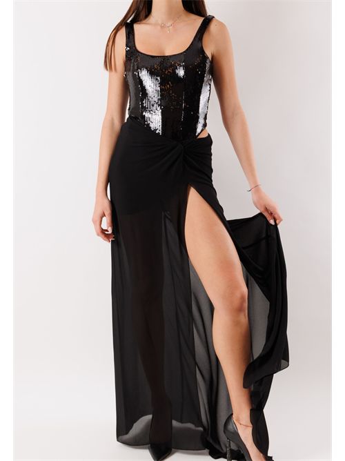 Abito lungo elegante con spacco 8A1629 PATRIZIA PEPE | 8A1629J401K103