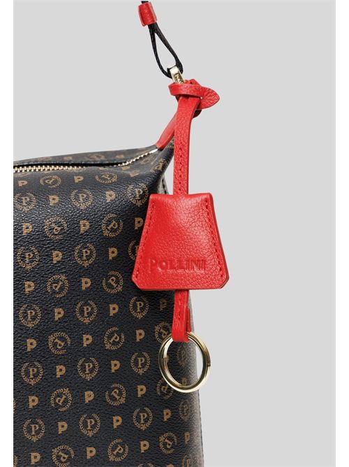 Pollini Heritage shoulder bag with all-over TE8400 logo POLLINI | TE8400PP02Q1100BNERO