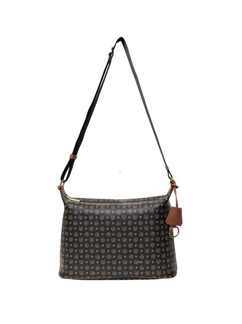 Pollini Heritage shoulder bag with all-over TE8400 logo POLLINI | TE8400PP02Q1100DNERO- VIT MARRON