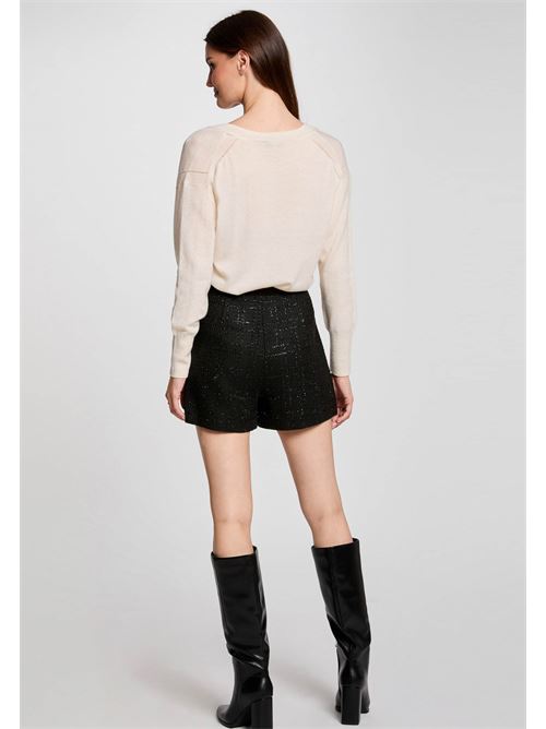 Pantaloncini aderenti in tweed neri da donna MORGAN DE TOI | SHICKNOIR