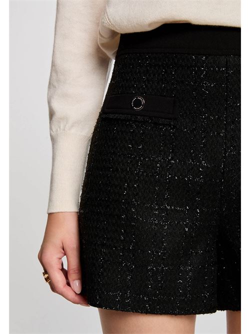 Pantaloncini aderenti in tweed neri da donna MORGAN DE TOI | SHICKNOIR