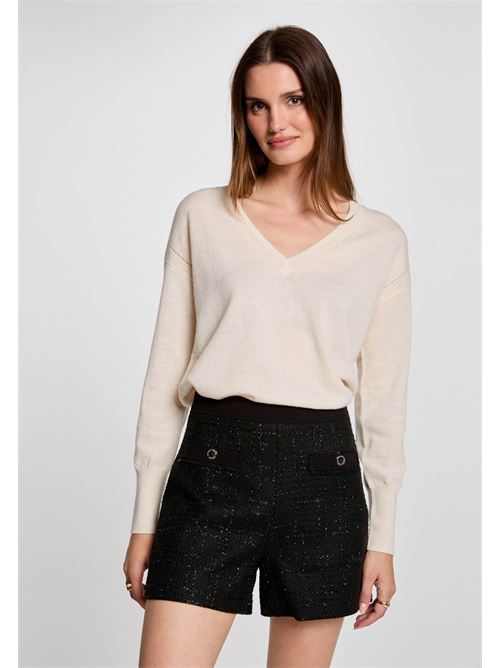 Pantaloncini aderenti in tweed neri da donna MORGAN DE TOI | SHICKNOIR