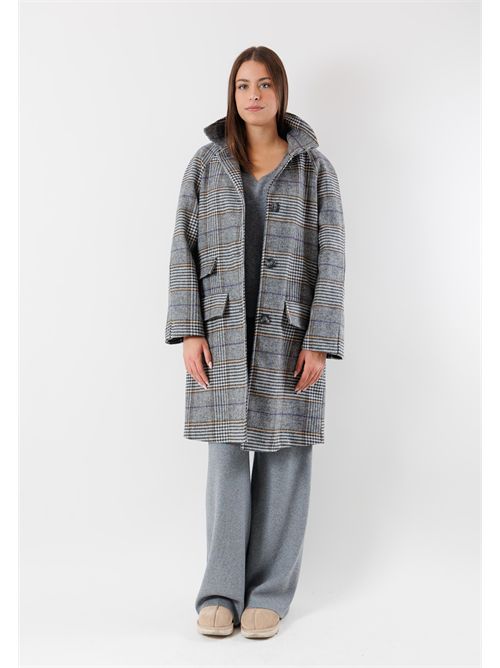 cappotto check B.YU | BY09106GRIGIO