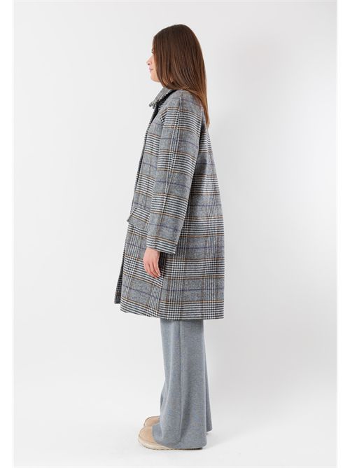 cappotto check B.YU | BY09106GRIGIO