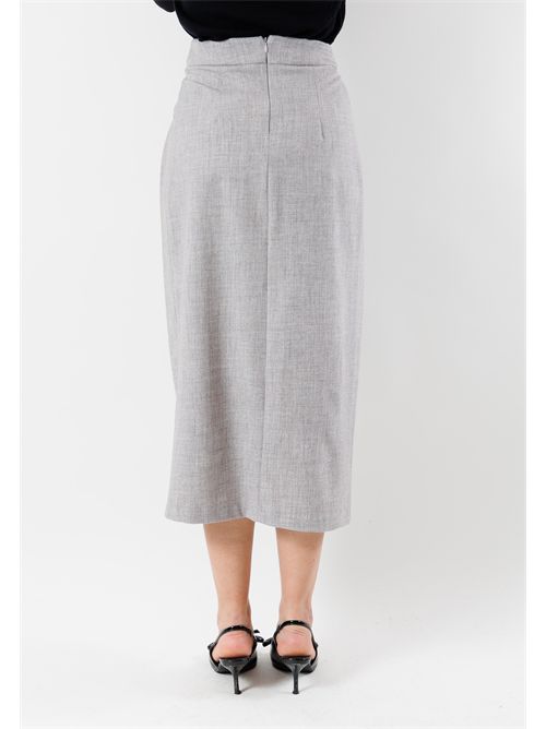 gonna flan midi con spacco frontale BY09194 B.YU | BY09194MEDIUM GRAY