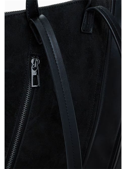Black leather effect women's backpack with decorative weaving 25WAKP12 DESIGUAL | 25WAKP122000