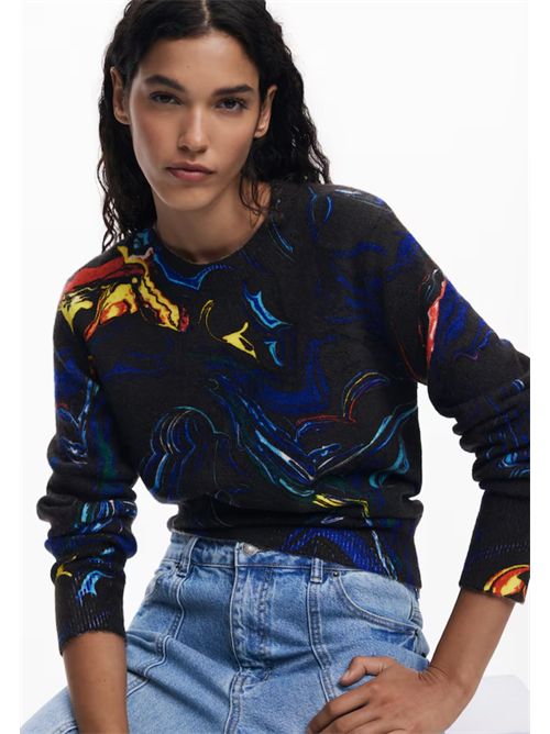 Sweater with multicolored print 25WWJF05 DESIGUAL | 25WWJF052000