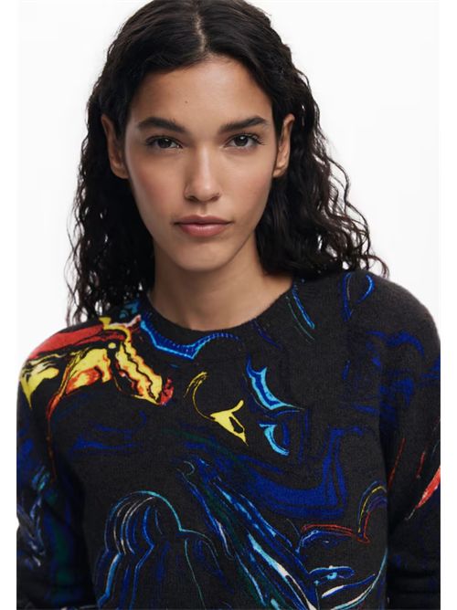 Sweater with multicolored print 25WWJF05 DESIGUAL | 25WWJF052000