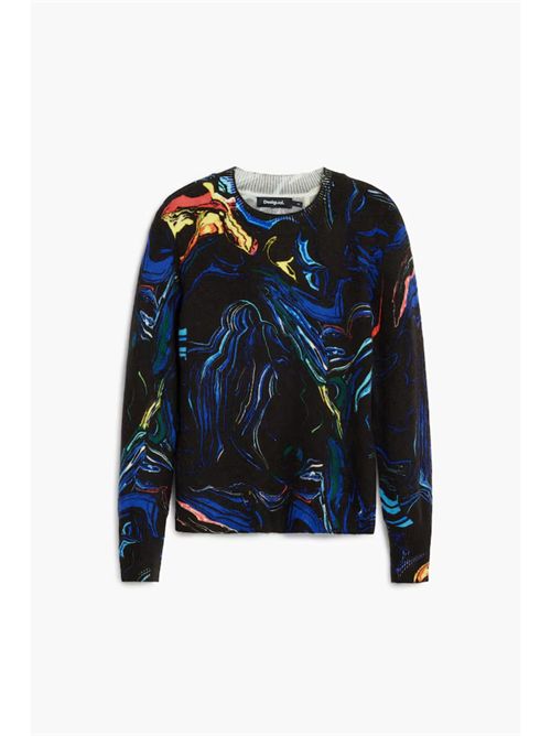 Sweater with multicolored print 25WWJF05 DESIGUAL | 25WWJF052000