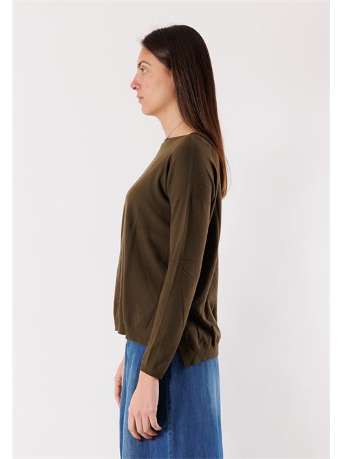 Pullover, maglia fine, scollo ampio e  linea dritta 3M0800 KONTATTO | 3M0800CKAKI