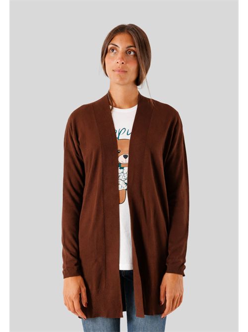 Cardigan donna in viscosa con spacchi 3M0810 KONTATTO | 3M0810CNMOGANO