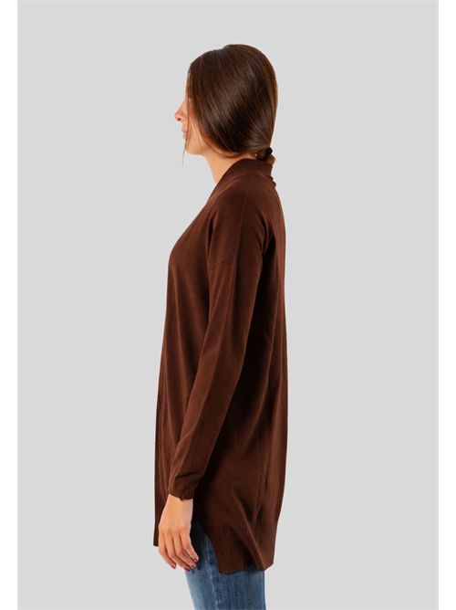 Cardigan donna in viscosa con spacchi 3M0810 KONTATTO | 3M0810CNMOGANO