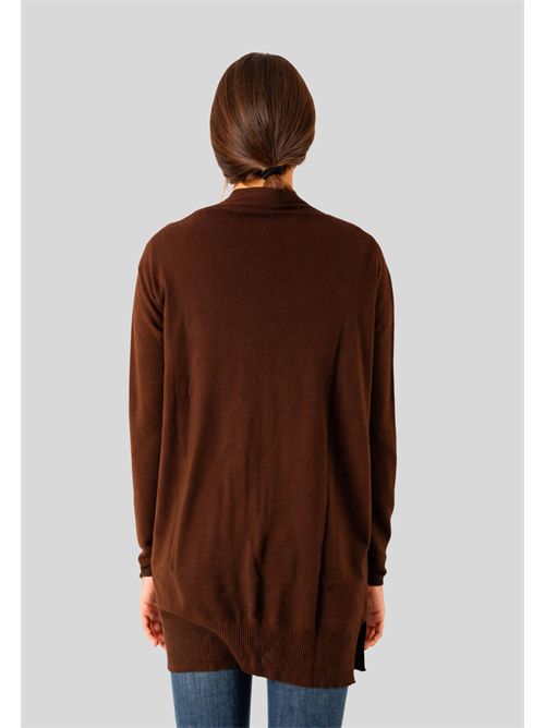 Cardigan donna in viscosa con spacchi 3M0810 KONTATTO | 3M0810CNMOGANO