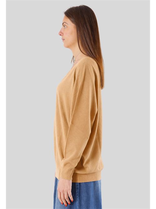 Viscose sweater V-neck soft line 3M0815C KONTATTO | 3M0815CBISCOTTO