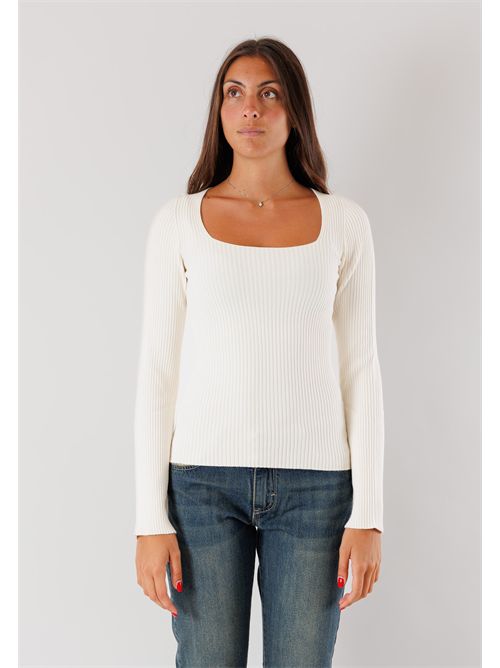 Maglia a costine con scollo quadrato 3M0830 KONTATTO | 3M0830CAVORIO