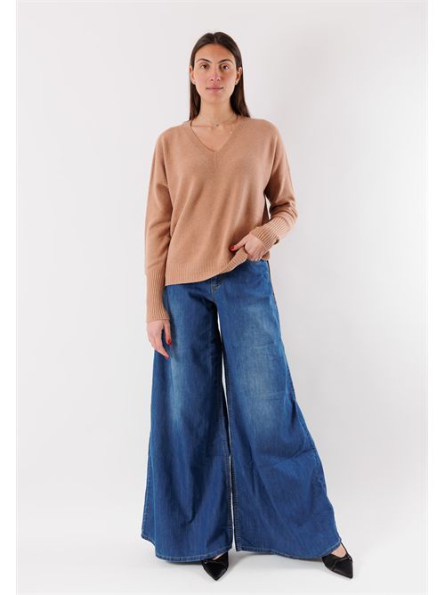 Maglia scollo a V Linea fluida 3M0842 KONTATTO | 3M0842CBISCOTTO