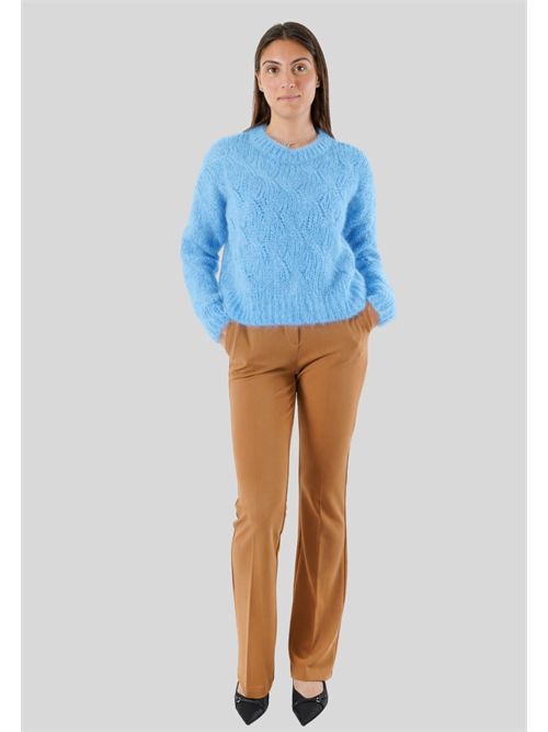 Maglia girocollo con trecce 3M0893CN KONTATTO | 3M0893CNCIELO