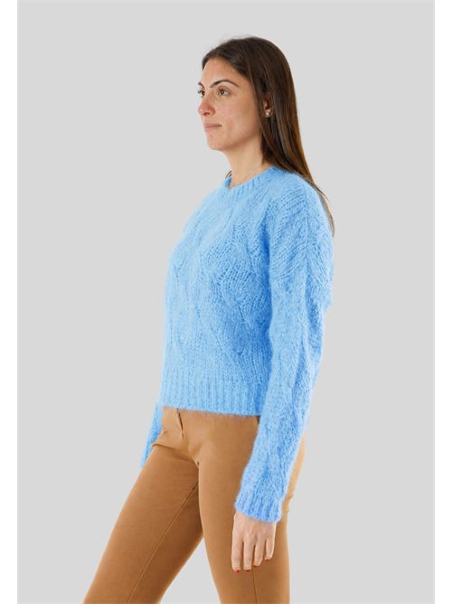 Maglia girocollo con trecce 3M0893CN KONTATTO | 3M0893CNCIELO