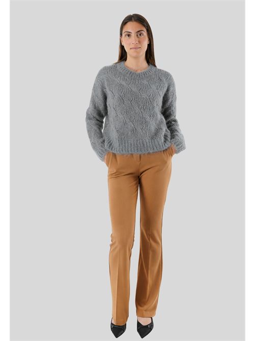 Maglia girocollo con trecce 3M0893CN KONTATTO | 3M0893CNGRIGIO