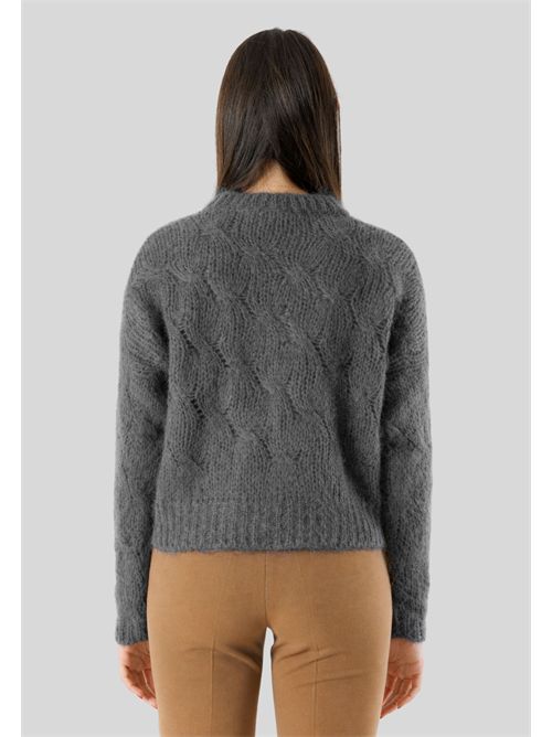 Maglia girocollo con trecce 3M0893CN KONTATTO | 3M0893CNGRIGIO