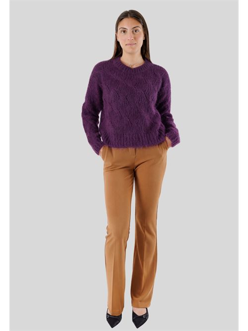 Maglia girocollo con trecce 3M0893CN KONTATTO | 3M0893CNMELANZANA