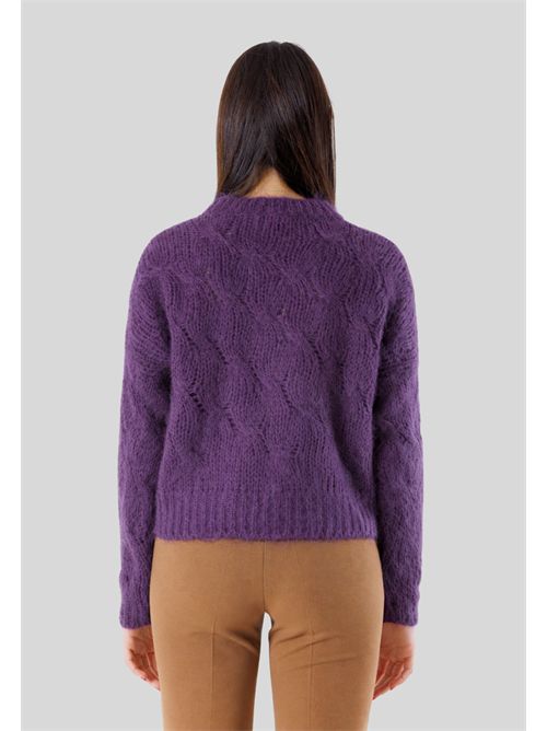 Maglia girocollo con trecce 3M0893CN KONTATTO | 3M0893CNMELANZANA