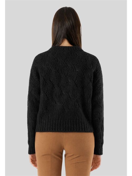 Maglia girocollo con trecce 3M0893CN KONTATTO | 3M0893CNNERO