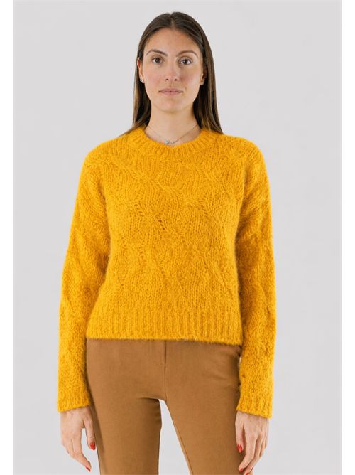 Maglia girocollo con trecce 3M0893CN KONTATTO | 3M0893CNOCRA