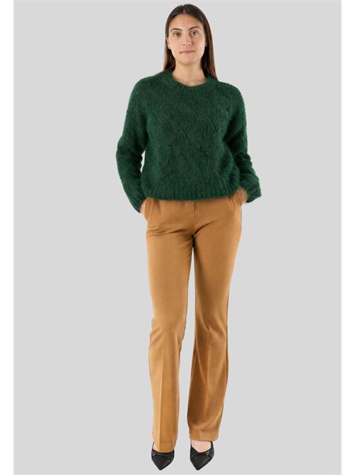 Maglia girocollo con trecce 3M0893CN KONTATTO | 3M0893CNVERDE