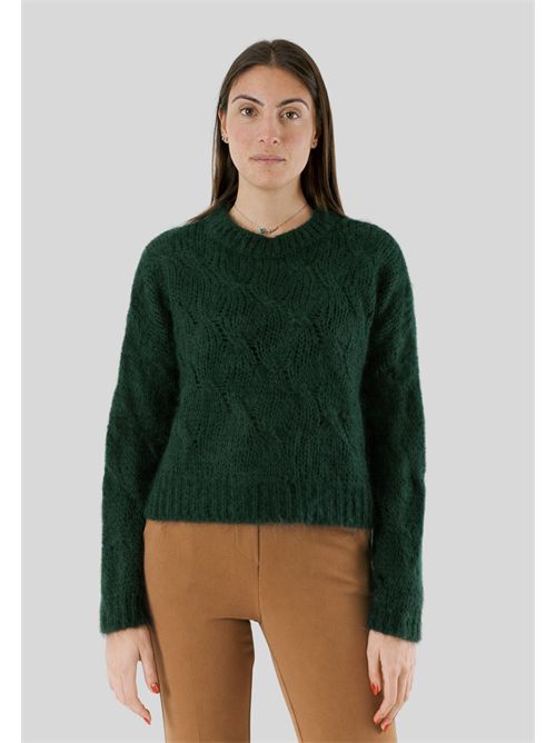 Maglia girocollo con trecce 3M0893CN KONTATTO | 3M0893CNVERDE