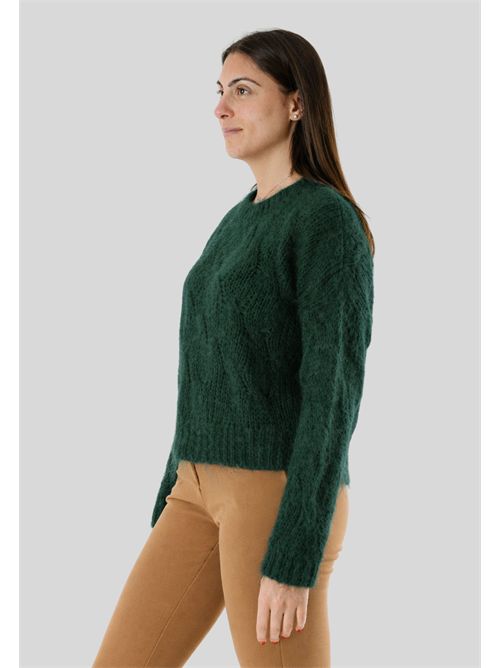 Maglia girocollo con trecce 3M0893CN KONTATTO | 3M0893CNVERDE